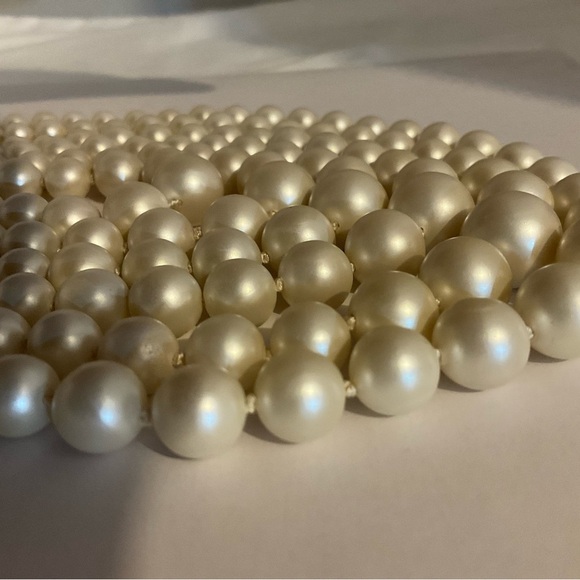 Vintage Pearl Necklace 6 Strands Cream Knotted 4mm - 12mm beads 13+” Length - Picture 7 of 7